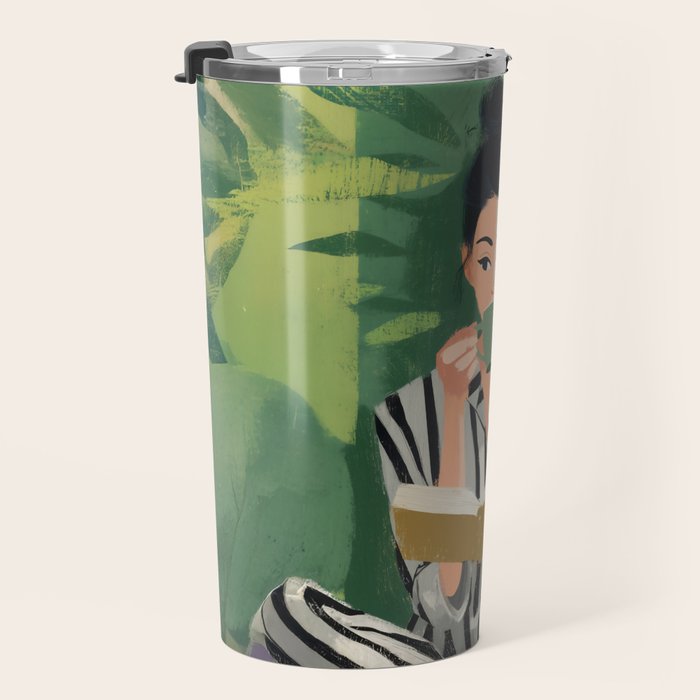 Morning Muse in Stripes Travel Mug Gallery Image 3