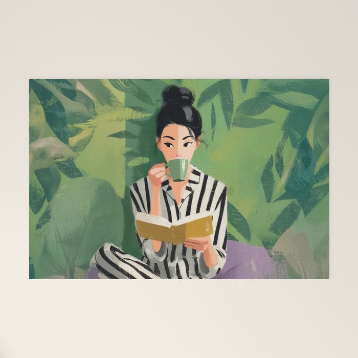 Morning Muse in Stripes Welcome Mat Gallery Image 1