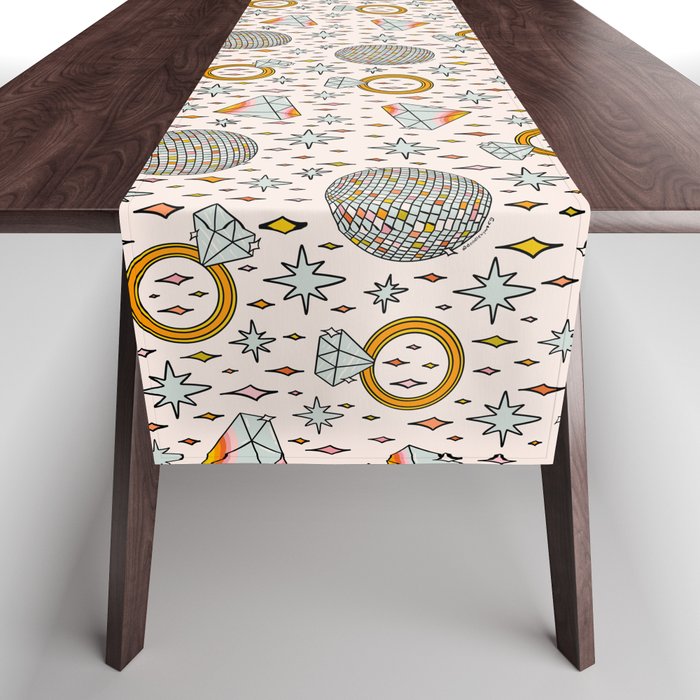 Diamonds and Disco Balls Print Table Runner Gallery Image 1