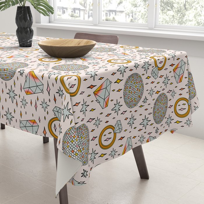 Diamonds and Disco Balls Print Tablecloth Gallery Image 3
