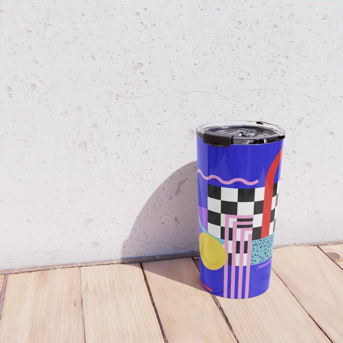 Memphis pattern 109 - 80s / 90s Retro Travel Mug Gallery Image 4