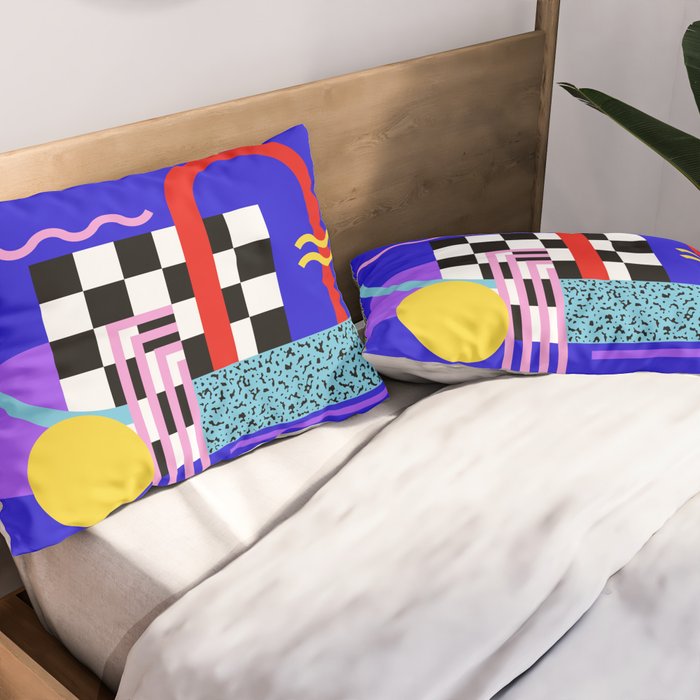 Memphis pattern 109 - 80s / 90s Retro Pillow Sham Gallery Image 2
