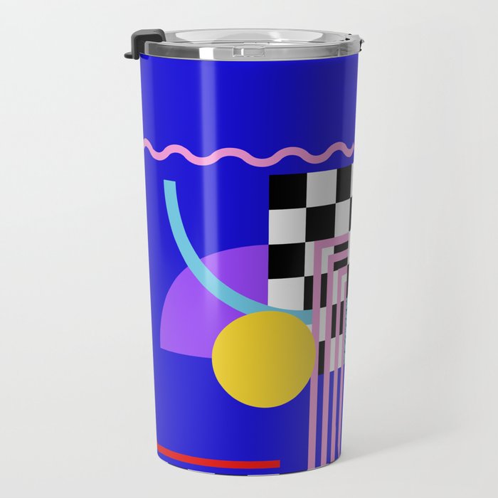 Memphis pattern 109 - 80s / 90s Retro Travel Mug Gallery Image 3