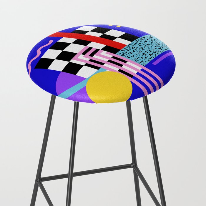 Memphis pattern 109 - 80s / 90s Retro Stool Gallery Image 2
