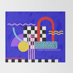 Memphis pattern 109 - 80s / 90s Retro Throw Blanket Gallery Image 2