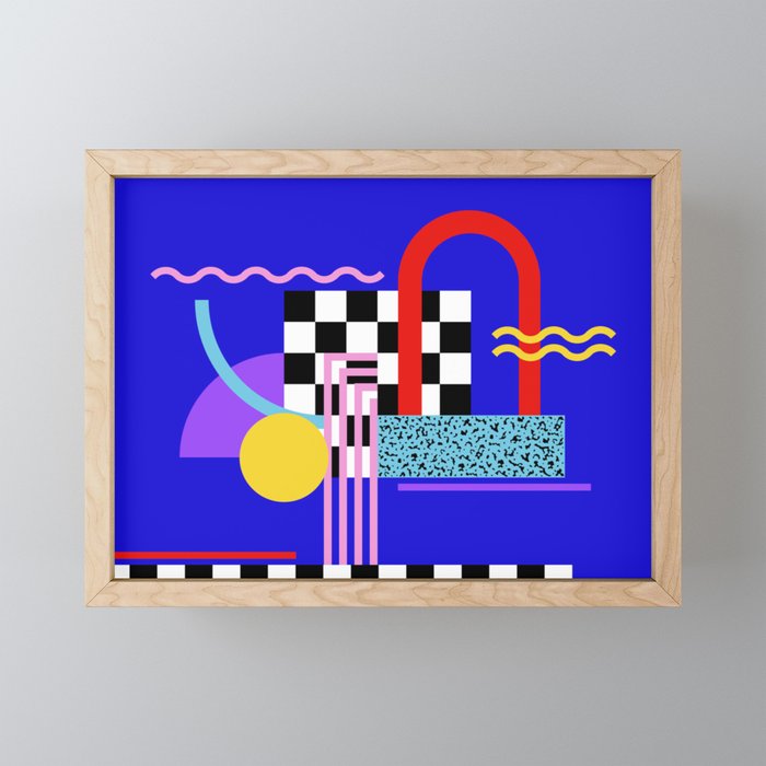 Memphis pattern 109 - 80s / 90s Retro Mini Art Print Gallery Image 1