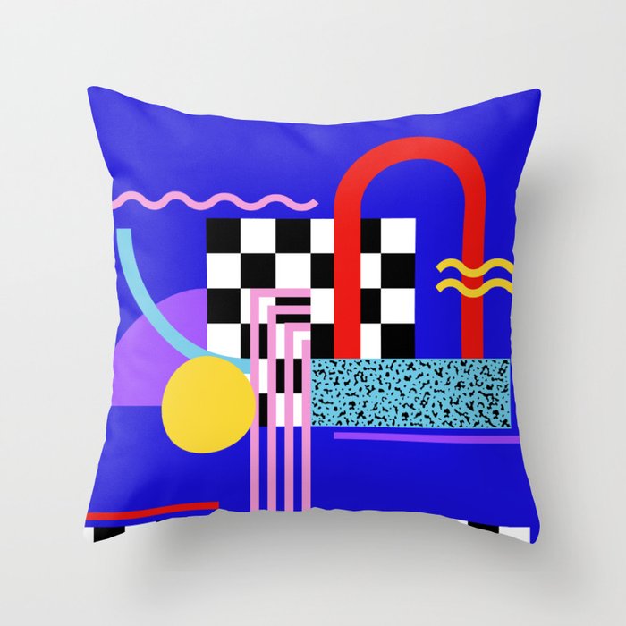 Memphis pattern 109 - 80s / 90s Retro Throw Pillow Gallery Image 6