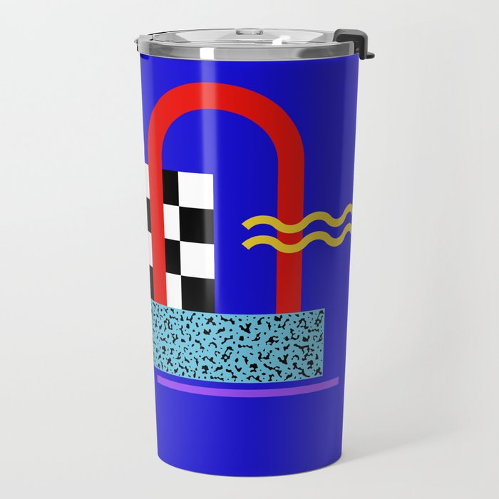 Memphis pattern 109 - 80s / 90s Retro Travel Mug Gallery Image 2