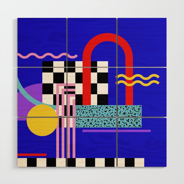Memphis pattern 109 - 80s / 90s Retro Wood Wall Art Gallery Image 1