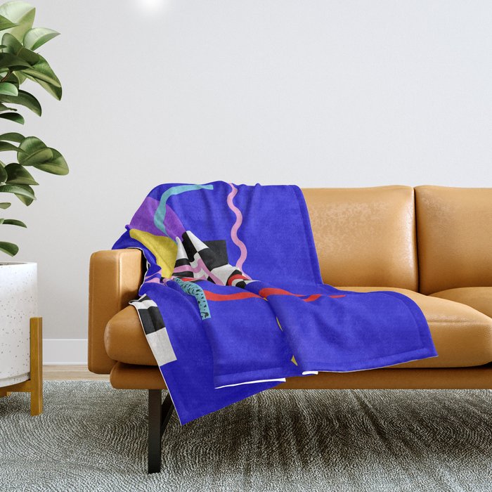 Memphis pattern 109 - 80s / 90s Retro Throw Blanket Gallery Image 1