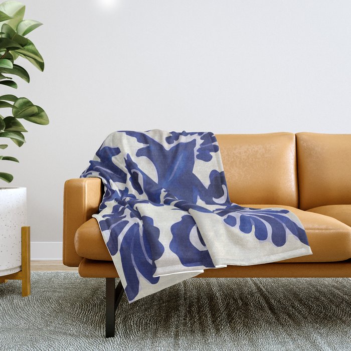 Talavera mexican tile traditional blue ceramic mosaic Throw Blanket Gallery Image 1