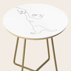 Cat and Owner Fist Bump Line Drawing Side Table Gallery Image 2