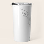 Cat and Owner Fist Bump Line Drawing Travel Mug Gallery Image 3