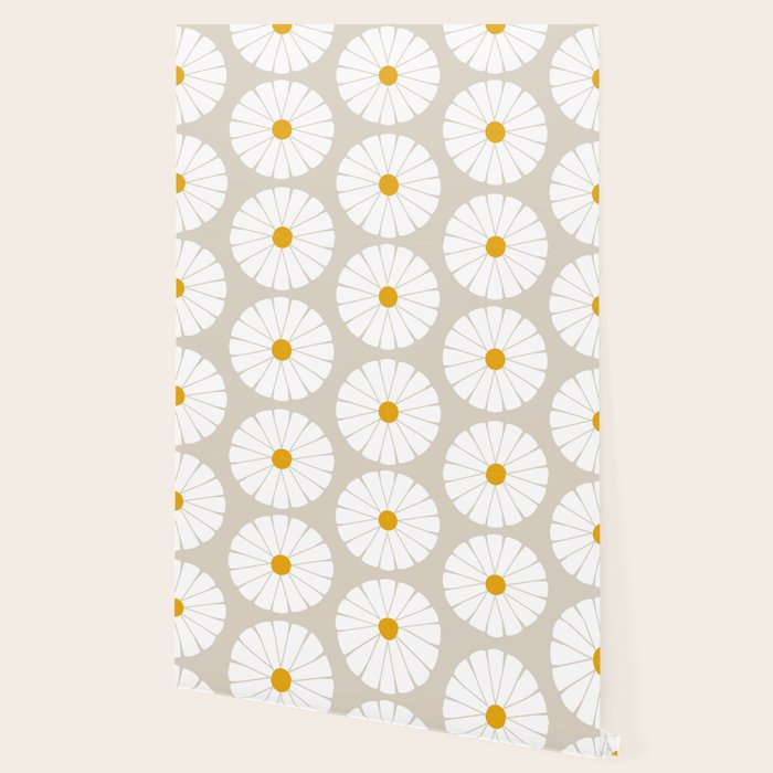 Minimal Botanical Pattern - Daisies Wallpaper Gallery Image 2
