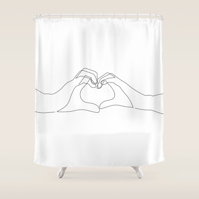 Hand Heart Shower Curtain Gallery Image 1