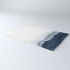 Indigo Abstract Watercolor Mountains Rug Gallery Image 3