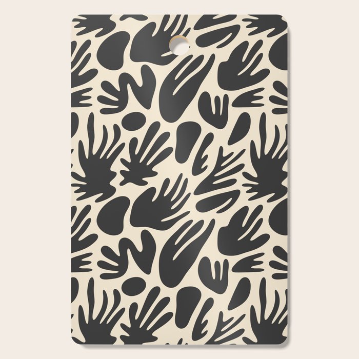 Abstract black and white organic shape pattern Cutting Board Gallery Image 1