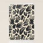 Abstract black and white organic shape pattern Stationery Card Gallery Image 2