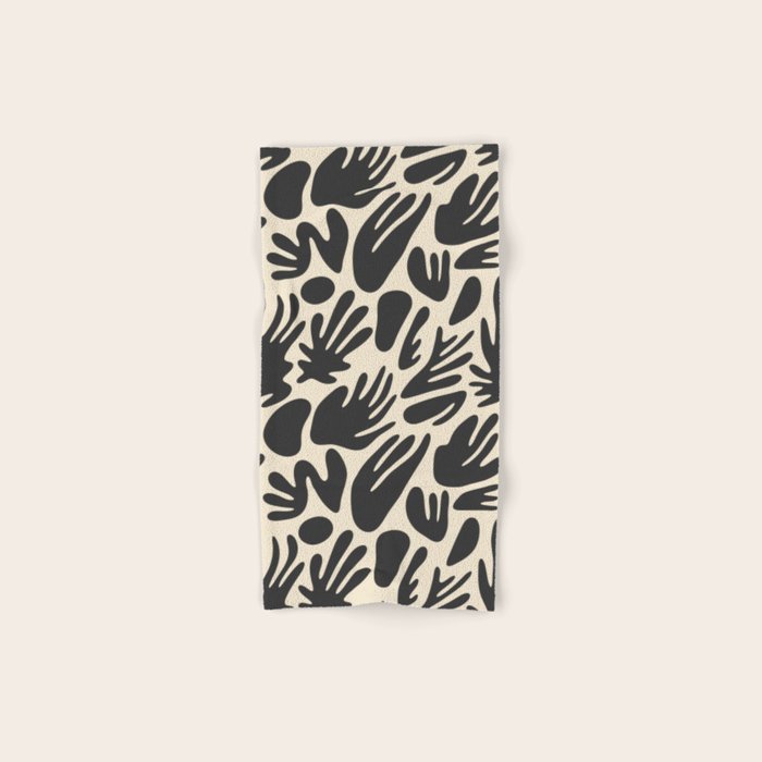 Abstract black and white organic shape pattern Bath Towel Gallery Image 1