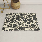 Abstract black and white organic shape pattern Rug Gallery Image 1