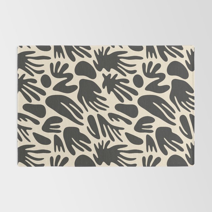 Abstract black and white organic shape pattern Rug Gallery Image 2