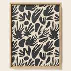 Abstract black and white organic shape pattern Serving Tray Gallery Image 1