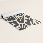 Abstract black and white organic shape pattern Yoga Mat Gallery Image 2