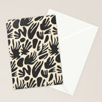 Abstract black and white organic shape pattern Stationery Card Gallery Image 2