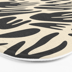 Abstract black and white organic shape pattern Bath Mat Gallery Image 3