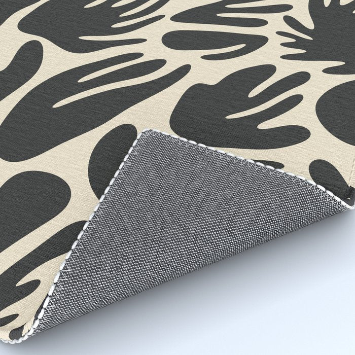 Abstract black and white organic shape pattern Rug Gallery Image 4