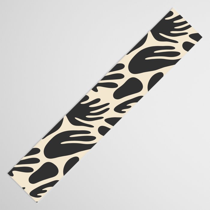 Abstract black and white organic shape pattern Table Runner Gallery Image 3