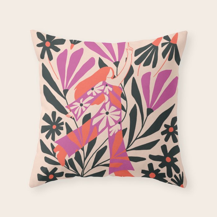Daisy Disco Dancer  Throw Pillow Gallery Image 6