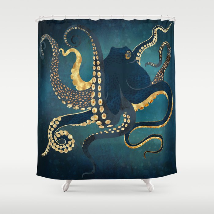 Metallic Octopus IV Shower Curtain Gallery Image 1