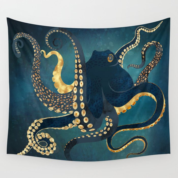 Metallic Octopus IV Wall Tapestry Gallery Image 1