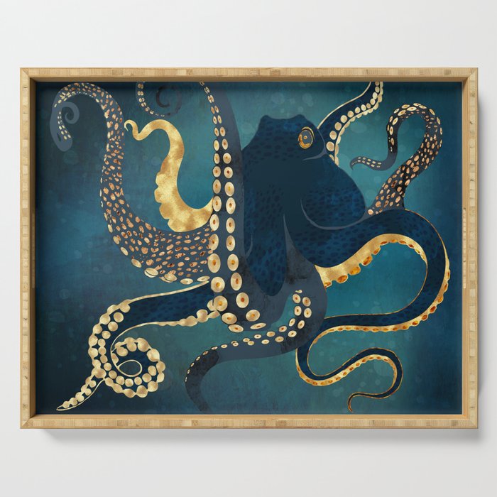 Metallic Octopus IV Serving Tray Gallery Image 1