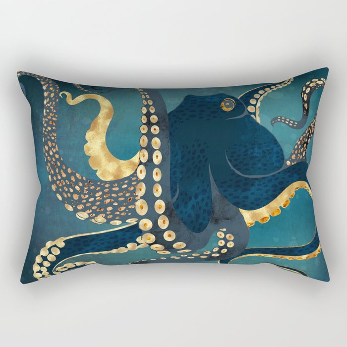 Metallic Octopus IV Rectangular Pillow Gallery Image 1