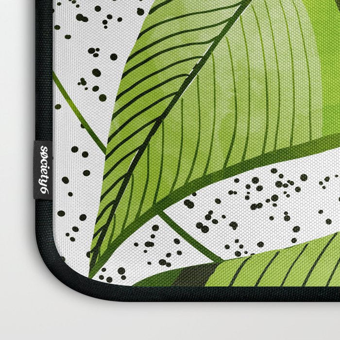 Blushing Leaves Watercolor Painting, Colorful Botanical Illustration, Tropical Modern Bohemian Laptop Sleeve Gallery Image 3
