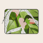 Blushing Leaves Watercolor Painting, Colorful Botanical Illustration, Tropical Modern Bohemian Laptop Sleeve Gallery Image 1