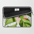 Blushing Leaves Watercolor Painting, Colorful Botanical Illustration, Tropical Modern Bohemian Laptop Sleeve Gallery Image 2