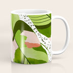 Blushing Leaves Watercolor Painting, Colorful Botanical Illustration, Tropical Modern Bohemian Coffee Mug Gallery Image 1