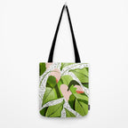 Blushing Leaves Watercolor Painting, Colorful Botanical Illustration, Tropical Modern Bohemian Tote Bag Gallery Image 2