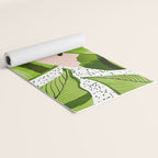 Blushing Leaves Watercolor Painting, Colorful Botanical Illustration, Tropical Modern Bohemian Yoga Mat Gallery Image 2