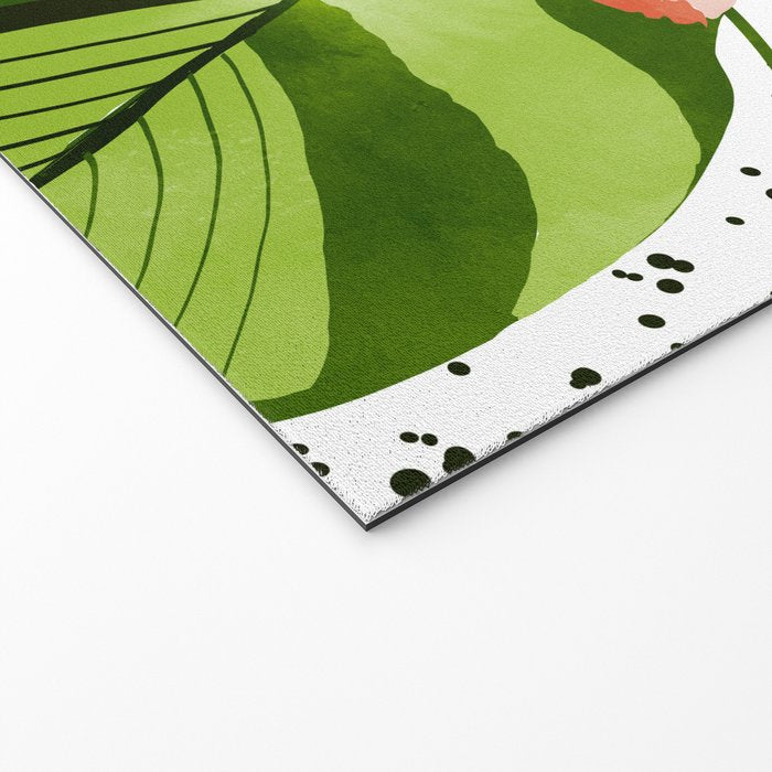 Blushing Leaves Watercolor Painting, Colorful Botanical Illustration, Tropical Modern Bohemian Welcome Mat Gallery Image 2