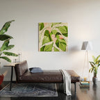 Blushing Leaves Watercolor Painting, Colorful Botanical Illustration, Tropical Modern Bohemian Wood Wall Art Gallery Image 2