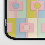 Mid Century Modern Pastel Pink Rektangel Geometric Pattern with Light Blue and Chartreuse Laptop Sleeve Gallery Image 3