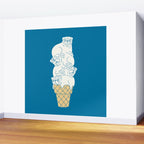 Pug Ice Cream Wall Mural Gallery Image 2