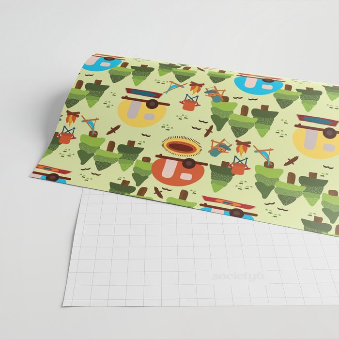 Caravan Campground Vacation Wrapping Paper Gallery Image 2