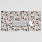Holly-days . Light Blush Desk Mat Gallery Image 1