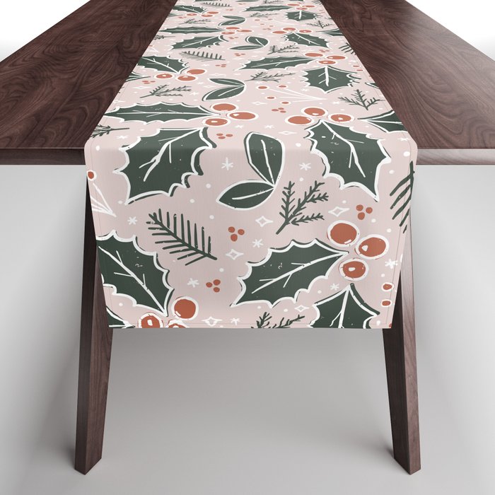 Holly-days . Light Blush Table Runner Gallery Image 1