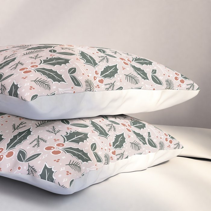 Holly-days . Light Blush Pillow Sham Gallery Image 3